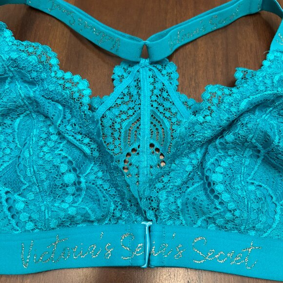 Victoria’s Secret Bralette Women’s Size XL Blue Wireless Front Closure - Picture 8 of 16